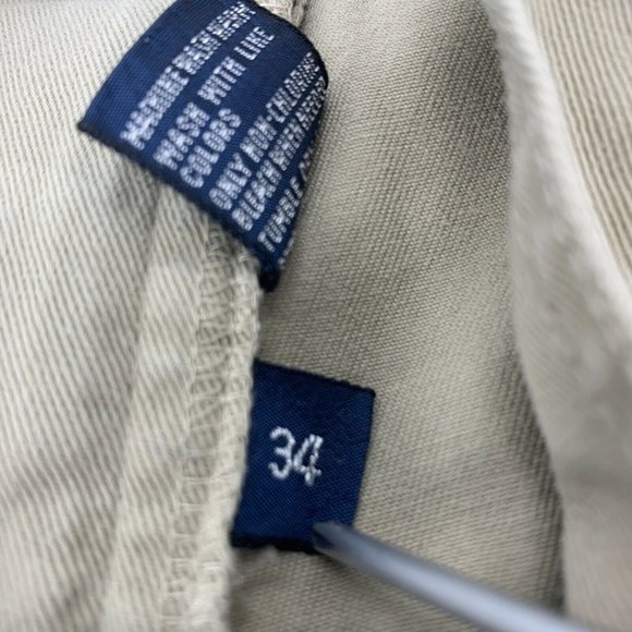 Men's Polo by‎ Ralph Lauren Flat Front Classic Chino Cargo Shorts Beige Size 34 - Picture 3 of 7